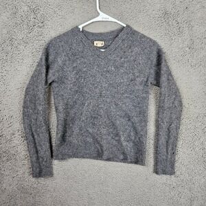 1901 Mens Large Charcoal Gray 100% Cashmere V-Neck Sweater